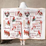 Gepersonaliseerd Een knuffel uit de hemel kardinaal Zachte capuchondeken met naam Herinneringsgeschenk Kerstcadeau voor familie