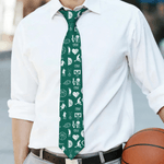 Personalized Multicolor Baseball Golf Pattern Tie with Name Men's Accessory Anniversary Bitrhday Gift for Husband Dad