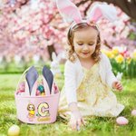 Oeuf de Pâques personnalisé Panier de Pâques rayé avec nom et initiales Favoris de Pâques Cadeau de chasse aux oeufs pour enfants