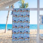 Personalized 67 Meme Oversized Microfiber Beach Towel with Face Photos Beach Party Essential Birthday Gift for Gen Z Teenagers Friends