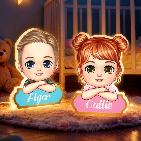 Veilleuse LED en acrylique personnalisée avec le nom de l'enfant Décoration de la maison Cadeau d'anniversaire pour les enfants