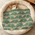 Personalized Cute Paw Print Face Photo Soft Pet Blanket with Name Home Decor Birthday Gift for Pet Owners
