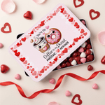 Personalised Funny Food Pattern Food-Grade Metal Biscuit Storage Tin with Name Valentine's Day Birthday Gift for Couple