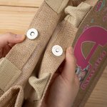 Personalized Cute Cartoon Easter Bunny Large Jute Tote Bag with Name and Initial Easter Gift for Kids Family Friends