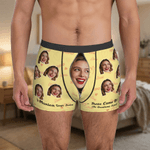 Personalised Funny Face Photo Boxer Brief Men's Underwear with Name Valentine's Day Anniversary Gift for Men