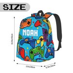 Personlig mångfärgad spelkontroll Ryggsäck med stor kapacitet med namn Tillbaka till skolan Födelsedagspresent för spelälskare Vän