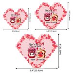Personalized Cartoon Food Couple Heart Building Block Puzzle with Name Valentine's Day Anniversary Gift for Couple