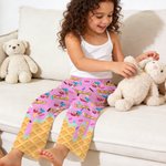 Personalized Ice-Cream 67 Name Multicolor Kid Woman Man Pajama Pants with Drawstring Daily Wear Birthday Gift for Family Friend