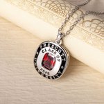 Personalised Birthstone Shield Shape Badge Necklace with Text and Year Dainty Jewellery Class of 2026 Graduation Gift for Graduates Friends Classmates