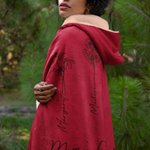 Personlig håndmalt teppe med hette med fødselsblomst Linjekunst Bærbart reisetilbehør til hjemmet Bursdagsgave til mor bestemor