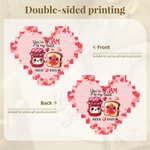 Personalized Cartoon Food Couple Heart Building Block Puzzle with Name Valentine's Day Anniversary Gift for Couple