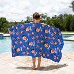 Personalized 67 Meme Oversized Microfiber Beach Towel with Face Photos Beach Party Essential Birthday Gift for Gen Z Teenagers Friends