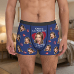 Personalised Funny Face Photo Brief Boxer Men's Underwear with Name Valentine's Day Anniversary Birthday Gift for Husband Boyfriend
