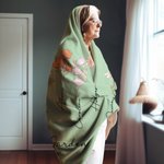 Personalisierte Aquarell Geburt Blume Kapuzendecke mit Namen weichen warmen floralen Home Dekoration Geburtstagsgeschenk für Familie