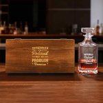 Personalized Officially Retired Not My Problem Whiskey Decanter with Name Bar Accessory Retirement Gift for Men Whiskey Lovers