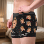 Personalised Funny Face Photo Boxer Brief Men's Underwear with Name Valentine's Day Anniversary Gift for Men