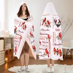 Gepersonaliseerd Een knuffel uit de hemel kardinaal Zachte capuchondeken met naam Herinneringsgeschenk Kerstcadeau voor familie