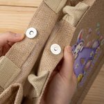 Gepersonaliseerde Paaseieren Bunny Initiaal Jute Draagtas met Naam Eierenjacht Feest Paascadeau voor Jongens Meisjes