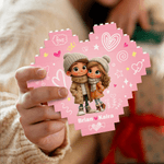 Personalised Heart Hugging Cartoon Character ABS Stand Building Brick Puzzles with Name Room Decor Anniversary Valentine's Day Gift for Couple