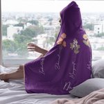 Personalisierte Aquarell Geburt Blume Kapuzendecke mit Namen weichen warmen floralen Home Dekoration Geburtstagsgeschenk für Familie