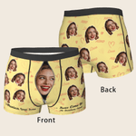 Personalised Funny Face Photo Boxer Brief Men's Underwear with Name Valentine's Day Anniversary Gift for Men