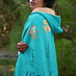 Personalisierte Aquarell Geburt Blume Kapuzendecke mit Namen weichen warmen floralen Home Dekoration Geburtstagsgeschenk für Familie