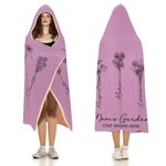 Personlig håndmalt teppe med hette med fødselsblomst Linjekunst Bærbart reisetilbehør til hjemmet Bursdagsgave til mor bestemor