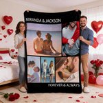 Coperta morbida personalizzata con collage di 5 foto e nome dell'amante Regalo di San Valentino Anniversario per la coppia