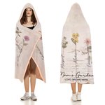 Personalisierte Aquarell Geburt Blume Kapuzendecke mit Namen weichen warmen floralen Home Dekoration Geburtstagsgeschenk für Familie
