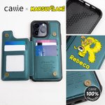 Gepersonaliseerd Schattig Marsupilami Leren Flip Telefoonhoesje met Naam en RFID Blokkerende Kaarthouder Verjaardagscadeau voor Familie | Callie × Marsupilami®
