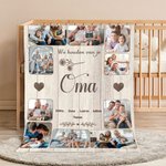 Gepersonaliseerde 10 Familiefoto's Zachte Deken met 1-8 Namen en Tekst Woondecoratie Moederdag Vaderdag Verjaardagscadeau voor Mama Oma Papa