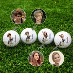 Pelota de golf personalizada con foto de rostro personaje animado divertido y nombre regalo de cumpleaños y día de juego para amantes del golf