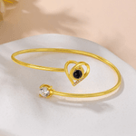 Personalized Heart Star Swan Design Photo Micro-Projection Adjustable Cuff Bangle Dainty Jewellery Anniversary Birthday Gift for Women