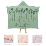 Personlig håndmalt teppe med hette med fødselsblomst Linjekunst Bærbart reisetilbehør til hjemmet Bursdagsgave til mor bestemor