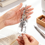 Personalized Pink Bow Birth Flower Bouquet Clear Acrylic Bookmark with Name Quote and Tassel Birthday Library Bookish Gift for Bookworms
