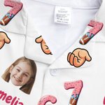 Personalised Six Seven Meme Design Face Photo Multicolor Pyjama Set with Name Birthday Gift for Children