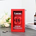 Personalised Funny Emergency Design Wooden Money Box Piggy Bank with Name Text Age and Hammer Home Decor Birthday Gift for Kids Friends Firefighters