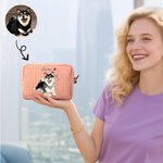 Gepersonaliseerde handgeschilderde aquarel stijl huisdier foto make-up tas met naam dagelijks reizen verjaardagscadeau voor huisdier liefhebbers eigenaren