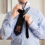 Personalised Knight Badge Initial Tie with Name Anniversary Birthday Father's Day Gift for Man