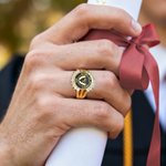 Personalised Birthstone Initial Graduation Signet Ring with Year and Text Graduation Keepsake Gift for University Graduates