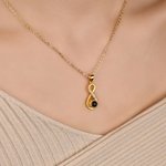 Collana personalizzata con microincisioni di proiezione di foto del fiore dell'amore eterno Gioielli da donna Regalo di compleanno e anniversario per le donne