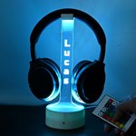 Personalisierter Mehrfarbiges-Licht Kopfhörerständer aus Acryl mit Namen Gaming-Zubehör Gamer-Tag Geburtstag Valentinstag Geschenk für Gamer