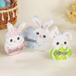 Personalized Multicolor Cute Easter Rabbit Ornament with Name Desk Decor Basket Stuffer Easter Party Gift for Family Kids