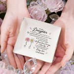 Personalized Crystal Birth Flower Heartfelt Message Ceramic Trinket Jewelry Dish with Name and Text Daily Use Birthday Gift for Girls Women