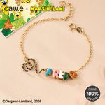 Personalised Yellow-Spotted Long Tailed Marsupilami Bracelet with Letter Birthday Anniversary Gift for Her Girlfriend | Callie × Marsupilami®