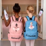 Personalizzato Cartoon Ballerina ragazza zaino borsa coulisse bottiglia d'acqua con il nome accessori sportivi ritorno a scuola regalo di compleanno per lei amante del balletto
