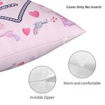 Personalized Pink Cowboy Heart Soft Throw Pillow Cover with Names Home Decor Birthday Anniversary Valentine's Day Housewarming Gift for Couples