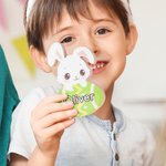 Personalized Multicolor Cute Easter Rabbit Ornament with Name Desk Decor Basket Stuffer Easter Party Gift for Family Kids