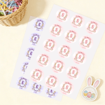 Personalized Cute Flower Peter Rabbit Set of 2 Easter Waterproof Stickers Labels with Name and Initial Easter Day Decor Party Favors for Family Kids