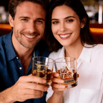 Personalized Rose Alphabet 10 oz Whiskey Glass with Name Valentine's Day Gifts for Couple Whiskey Lover